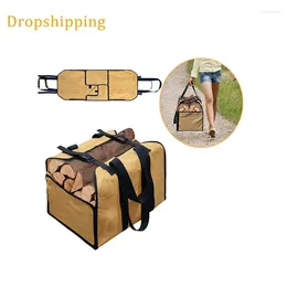 Storage Bags Canvas Bag Firewood With Handle Portable Fire Wood Basket Log Carrying Carrier Tool Well-suited