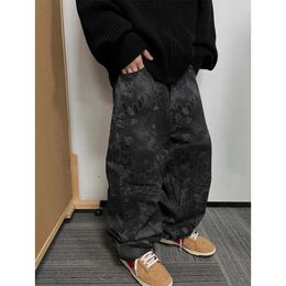 Men's Jeans Snake jeans mens denim pants mens oversized wide leg Trousers street clothing hip-hop retro loose casual clothing J240328