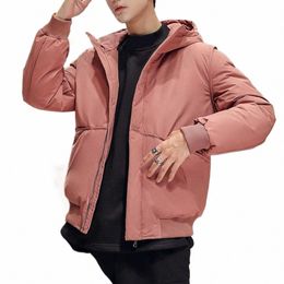 fall Men Cott Coat Thickened Padded Warm Hooded Lg Sleeve Zipper Pockets Cuff Cardigan Down Jacket L3F2#