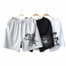 y2k fi godd الوشم طباعة sweatpant الصيف مرنة عالية الخصر ركوب الدراجات الشاطئ فضفاضة سراويل النساء ملابس الشارع الشارع o1he#