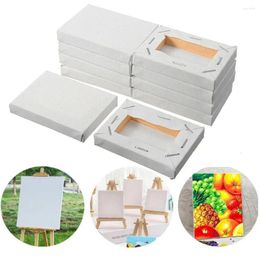 Frames 10pcs Mini Stretched Blank White Wooden Frame Oil Paint Board Artist Canvas Painting Supplies