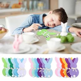 Table Mats 6Pcs Easter Spoon Fork Holder Household Decoration Non-Woven Fabric Decorations Cutlery Pocket