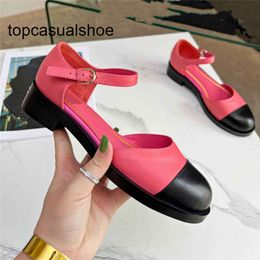 Channeles CF Leather Metal Dress Shoes High Heel Fashion Women Buckle Letter Wedding Party Business Casual Flat Shoes 06-010