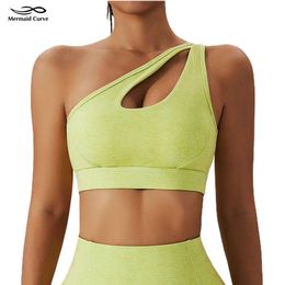Lu Align Spring Tanks Mermaid New Curves Sports Bra Womens Fitness Top Oblique Straps Hollowed Out Gym Bra Push Up Two Colour Printed Yoga Tank Lemon Sports 2024