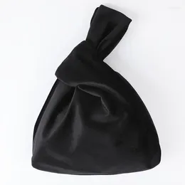 Storage Bags Double Layer Japanese Wrist Bag Velvet Knot Literature And Art Leisure Hand Zero Wallet Stroll