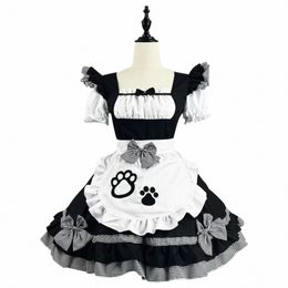 cute Maid Black and White Classic Maid Lolita Costume New Cat Girl Maid Costume COS Women's Costume apanese n4bP#