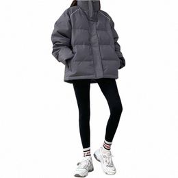 women Short Puffer Jacket Cott-Padded Thick Drawstring Parkas Zipper Winter Bubble Coat Warm Casual Hot Street Outfits k22k#