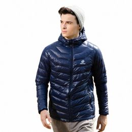 men Winter Thermal Ultralight Down Jacket Male Portable Hooded White Duck Coat Men Warm Thermal Down Parkas W027 06Xw#