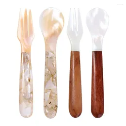 Spoons Seasoning Stirring Caviar Coffee Natural Tableware Teaspoon Ice Cream Dessert Spoon Fork Shell