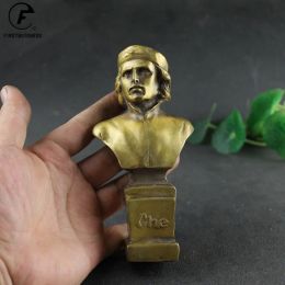 Sculptures Antique Brass great leader South America Che Guevara Bust Bronze Statue BIG Figurines Retro Copper Desktop Ornament Decor Crafts