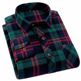 high Quality Soft Comfortable Casual Shirts Men 2023 Autumn Spring Lg Sleeve Fi Flannel Plaid Male Camisas g5kt#