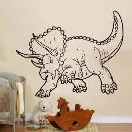 Stickers Large Triceratops Prehistoric Dinosaur Wall Decal Dinosaur Decal Cartoon Dino Animal Vinyl Wall Sticker for Boy Room Decor C761