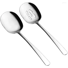 Dinnerware Sets Serving Spoons Set 10 Inch Slotted Spoon And Silverware Cooking Pasta Pack Of 2