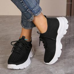 Casual Shoes Women's Sneakers 2024 Summer Breathable Lace Up Platform Running For Women Fashion Durable Ladies Tennis