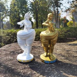 Sculptures Yoga Studio Slimming Goddess Sculpture Fat Woman Losing Weight Statue Beauty Health Front Desk Ornaments Resin Crafts Home Decor