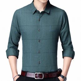 2022 brand plaid mens shirts for men clothing korean fi lg sleeve shirt luxury dr casual clothes 1092 v0Ng#