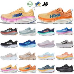 Hokka Clifton 9 Bondi 8 Laufschuhe kostenlos People People Schuh Womens Herren Eierlikör Ice Blue Cyclamen süße Lila -Trainer Wolken Cliftons 8 Jogging Sport Sneaker