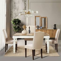 2set Chairs, Parsons Upholstered Fabric Side Chairs with Nailhead Trim and Wood Legs, for Kitchen Dining Living Room