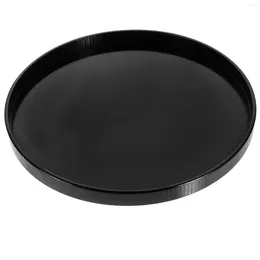 Plates Tray Water Cup Rectangular Tea Round Snack Serving Plate Wood Wooden Decorative Black Platters