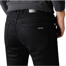 2023 New Men's Black Slim Jeans Classic Style Busin Fi Advanced Stretch Jean Trousers Male Brand Denim Pants P6h3#