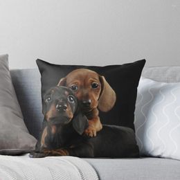 Pillow Dachshund Dog Portrait Po Pupies Throw Pillows Decor Home Covers Pillowcases For
