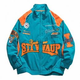 high Street Letter Print Varsity Jacket Men Spring Patchwork Windbreak Coat Hip-Hop Loose Unisex Racing Thin Bomber Jacket 2023 x9dU#