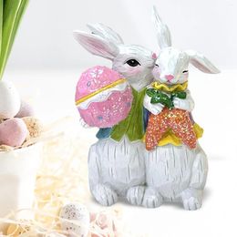 Decorative Figurines Easter Resin Figure Egg Figurine Tabletop Ornament Animal For Desk Living Room Bedroom Farmhouse Indoor