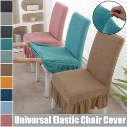 Chair Covers Wedding Banquet Skirt Style Decoration Lycra Universal Pleated El Birthday Party Show Ruched Thick