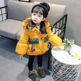 Down Coat Toddler Baby Kids Girl Sports Cartoon Winter Fleece Bow Casual Long Sleeve Daily Warm Thicken Outerwear