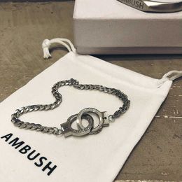 Hiphop Jewellery Gifts Ambush Women Men Handcuffs Style Bracelet Bangle Alyx Ambush Fashion Bracelets Female Male Q0622210w