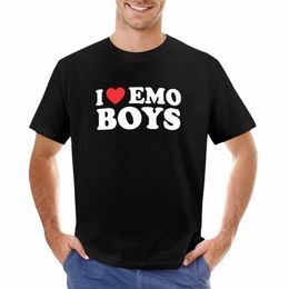 i heart emo boys emo girls Egirl Eboy T-Shirt kawaii clothes sublime t shirt black t shirt Men's lg sleeve t shirts f2XN#