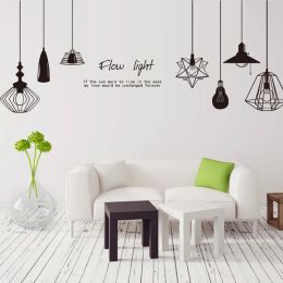 Stickers Black Chandelier Wall Sticker Vinyl DIY Wall Lamp Stickers for Living Room Photography Studio Decoration