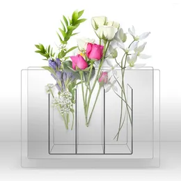 Vases Acrylic Flower Vase Clear Decorative Hydroponic Plant Holder For Table Centerpiece Wedding Desktop Home Decor