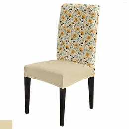 Chair Covers Flowers Leaves Vintage Cover Set Kitchen Stretch Spandex Seat Slipcover Home Dining Room
