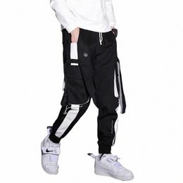 funzionale tuta da uomo di marca fi persality ribb tie-in versione coreana della tendenza dei pantaloni hip-hop Loose Street v7Nf #