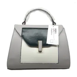 Shoulder Bags Grey Patchwork Women Handbags Genuine Leather Ladies Real Totes Messenger Designer Luxury Fashion Crossbody