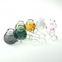 Glass Smoking Pipe with 5 Inch Big Head Honeycomb Philtre Thick Pyrex Green Blue Pink Black Colourful Hand Glass Pipes