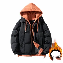2023 Men Hooded Parkas Thick Warm Mens Solid Color Fi Brand Winter Jacket Coat Casual Parka Women Fi New Streetwear x274#