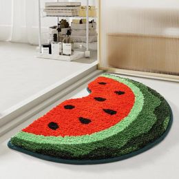 Carpets Cartoon Bath Rug For Bedroom Bathroom Floor Mat Entry Doormat Simple Absorbent Non-slip Cute Fruit Print Carpet Living Room