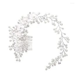 Hair Clips Bridal Pearl Flower Comb Fashion Elegant Rhinestones Headpiece For Festival Wedding Party Head Decor