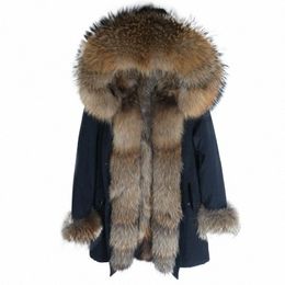 2022 Men Lg Thick parka oversized racco fur collar real fur coat natural racco fur liner m snow outerwear winter jacket b7w2#