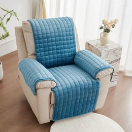 Chair Covers Plush Square Pet Sofa Cover Integrated Armchair Cushion Backside Reinforcement With Anti-slip Elastic Band Slipcover