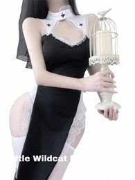 sexy Lingerie Nuns Costume Role-playing Nun Uniform Temptati Cosplay Nun Dr Christmas Costumes Coss Anime Game Clothing m0B0#