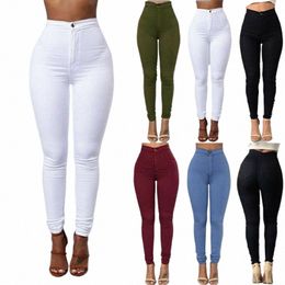 women Pants Solid Colour High Waist Butt Slim Profial Trousers White Black Pants Plus Size Formal Female Pencil Pants u2Qp#