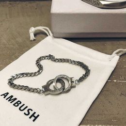 Hiphop Jewelry Gifts Ambush Women Men Handcuffs Style Bracelet Bangle Alyx Ambush Fashion Bracelets Female Male Q0622217c