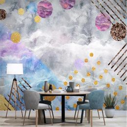 Wallpapers Milofi Nordic Modern Minimalist Tv Background Wall Geometric Decorative Painting Wallpaper Mural