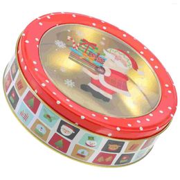 Storage Bottles Christmas Tinplate Cookie Tin Candy Biscuits Treat Box Small Case For Xmas Party Favour