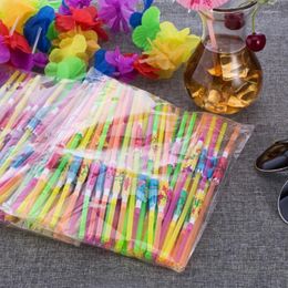 Drinking Straws 50Pcs/Pack Tropical Umbrella Parasols Cocktail Drink Juice Straw Hawaii Beach Wedding Birthday Party Decor