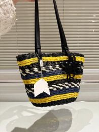 Designer Straw Basket fashion Bag Handwoven Crossbody Beach Tote Summer Ladies Handbag woven bag purse a7