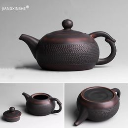 Purple Pottery Pot Ceramic Kung Fu Teapot Handmade Teapot Small Teapot Tea Kettle 240315